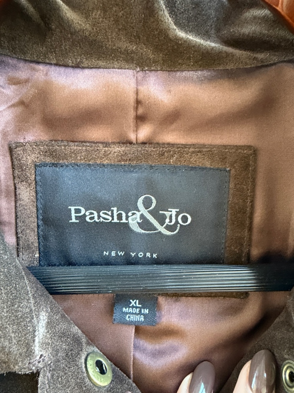 Pasha & Jo Dark Brown Suede Trench Coat with Belt - Picture 2 of 3